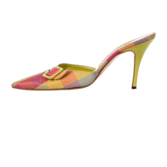 COPY - Carrie Bradshaw Manolo mules in multi/mint condition sz 10b - Picture 10 of 11